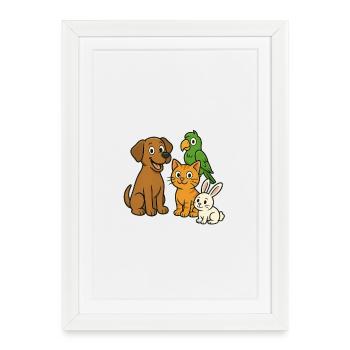 Animal lovers - Framed poster (27 × 37 cm) - white - Front