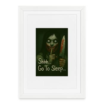 Jeff le tueur chut... Aller au Couteau Sleep Art Dark - Affiche encadrée (27 × 37 cm) - blanc - Devant
