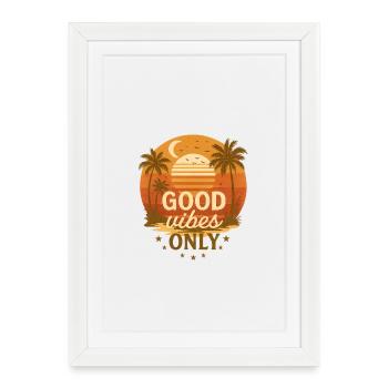 Positive mind positive vibes positive life - Framed poster (27 × 37 cm) - white - Front