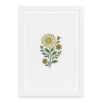 Bouquet de fleurs - Affiche encadrée (27 × 37 cm) - blanc - Devant