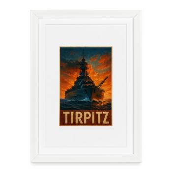 Tirpitz at Dusk Navy Poster - Framed poster (27 × 37 cm) - white - Front