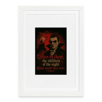 Gothic Dracula – Children of the Night Tee - Framed poster (27 × 37 cm) - white - Front