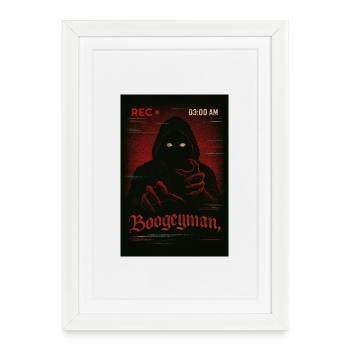 VHS Glitch Boogeyman Horror Tee - Framed poster (27 × 37 cm) - white - Front