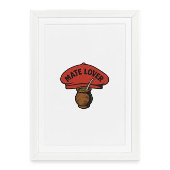 Motif amoureux du compagnon - Affiche encadrée (27 × 37 cm) - blanc - Devant