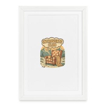 Introvertis Club Cosy Quiet Refuge - Affiche encadrée (27 × 37 cm) - blanc - Devant