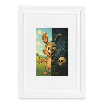 Zombie Undead Rabbit Halloween - Framed poster (27 × 37 cm) - white - Front