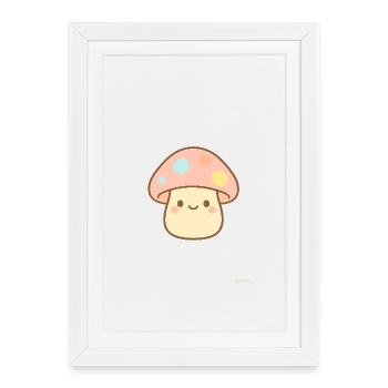 Pilz Champignon - Affiche encadrée (27 × 37 cm) - blanc - Devant