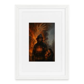 Ce n’est pas la flamme qui les brûle, mais le besoin de quelqu’un d’autre - Affiche encadrée (27 × 37 cm) - blanc - Devant