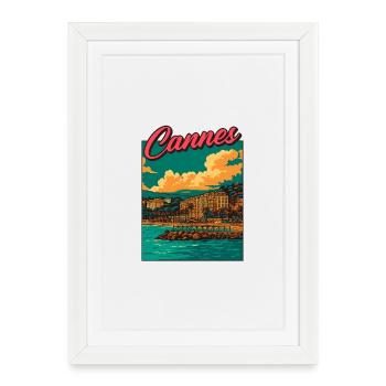 Cannes - Affiche encadrée (27 × 37 cm) - blanc - Devant
