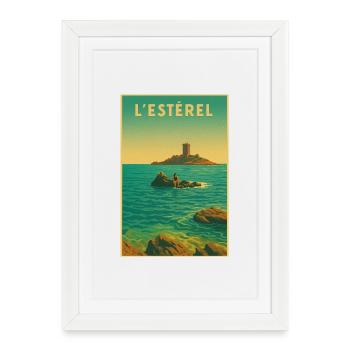 L'ÎLE D'OR - Affiche encadrée (27 × 37 cm) - blanc - Devant