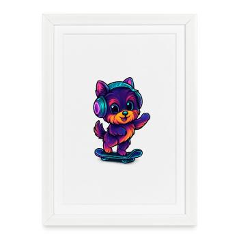 Yorkshire Terrier Dog - Framed poster (27 × 37 cm) - white - Front