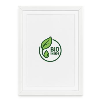 Bio Inside Blätter Logo Shirt - Gerahmtes Poster (27 × 37 cm) - Weiß - Vorne