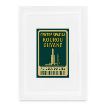Centre Spatial Kourou Guyane - Affiche encadrée (27 × 37 cm) - blanc - Devant