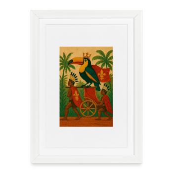 Toucan King and Colonial Chariot - Framed poster (27 × 37 cm) - white - Front