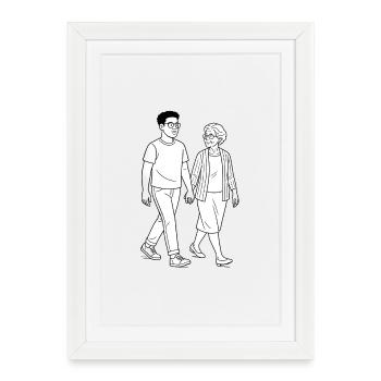 Grandma Karin with her grandson - Framed poster (27 × 37 cm) - white - Front