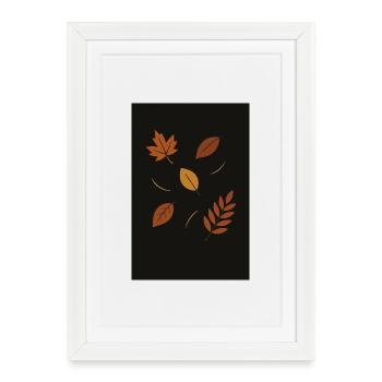 Autumn leaves on dark background - Framed poster (27 × 37 cm) - white - Front