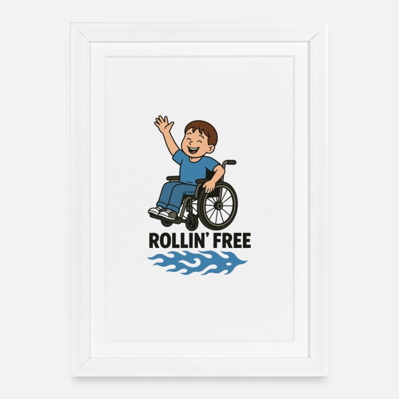 Rollin’Free Boy - Affiche encadrée (27 × 37 cm) - blanc
