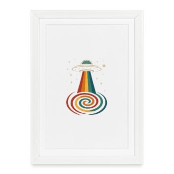 Faisceau arc-en-ciel OVNI - Affiche encadrée (27 × 37 cm) - blanc - Devant