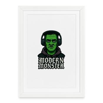 Moderne Monstre Gothique Horreur Streetwear - Affiche encadrée (27 × 37 cm) - blanc - Devant