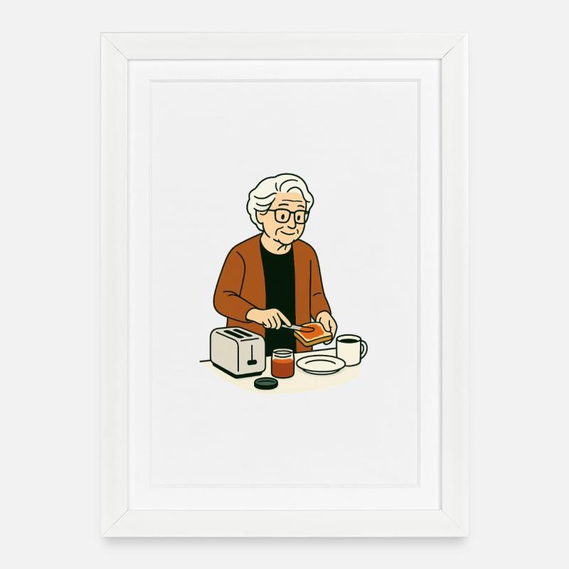 Oma Karin - Gerahmtes Poster (27 × 37 cm) - Weiß