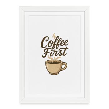 Café Premier Kaffee Illustration - Affiche encadrée (27 × 37 cm) - blanc - Devant