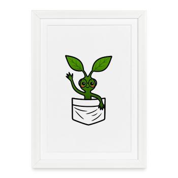 Bowtruckle Nerd - Affiche encadrée (27 × 37 cm) - blanc - Devant