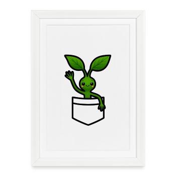 Bowtruckle Picket dans la poche de la chemise - Affiche encadrée (27 × 37 cm) - blanc - Devant