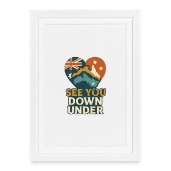 See You Down Under - Chemise de l’Australie - Affiche encadrée (27 × 37 cm) - blanc - Devant