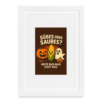 Trick or Treat Halloween Fun - Affiche encadrée (27 × 37 cm) - blanc - Devant