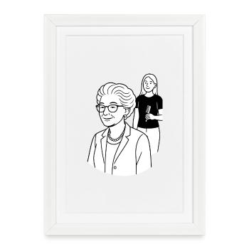 Rendez-vous avec la grand-mère Karin coiffeuse - Affiche encadrée (27 × 37 cm) - blanc - Devant