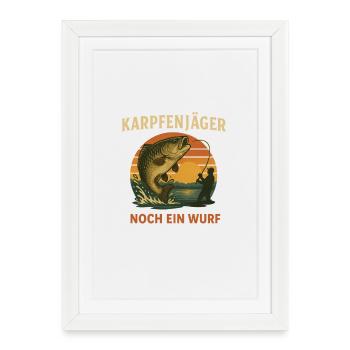 Carp fishing another cast - Framed poster (27 × 37 cm) - white - Front