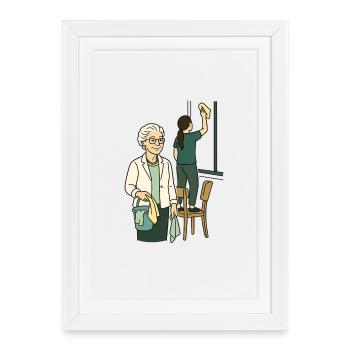 Mamie Karin - Affiche encadrée (27 × 37 cm) - blanc - Devant