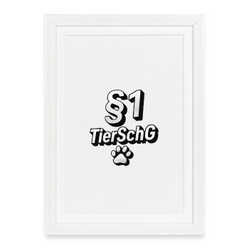 TierSchG Paw Logo §1 - Gerahmtes Poster (27 × 37 cm) - Weiß - Vorne