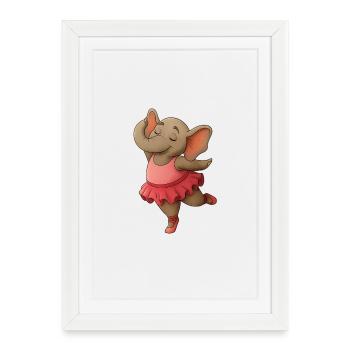 Dancing elephant in tutu - Framed poster (27 × 37 cm) - white - Front