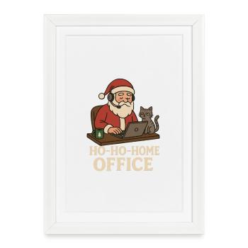 Ho Ho Home Office - Affiche encadrée (27 × 37 cm) - blanc - Devant