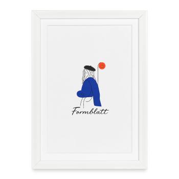 Form Silhouette Blue - Framed poster (27 × 37 cm) - white - Front