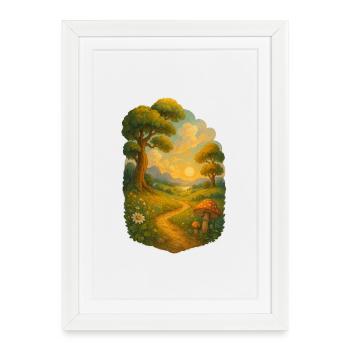 Fairy tale trail in the sunlight - Framed poster (27 × 37 cm) - white - Front