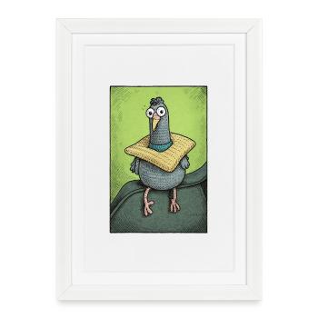 Sir Gurrington sits - Framed poster (27 × 37 cm) - white - Front