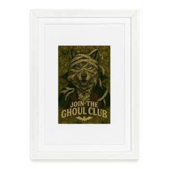 Ghoul Club Chien avec bandages - Affiche encadrée (27 × 37 cm) - blanc - Devant