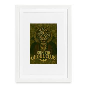 Portrait de tigre du Ghoul Club - Affiche encadrée (27 × 37 cm) - blanc - Devant