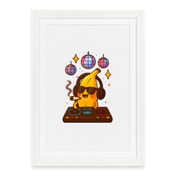 Banana DJ smoks Banana 🍌 - Framed poster (27 × 37 cm) - white - Front