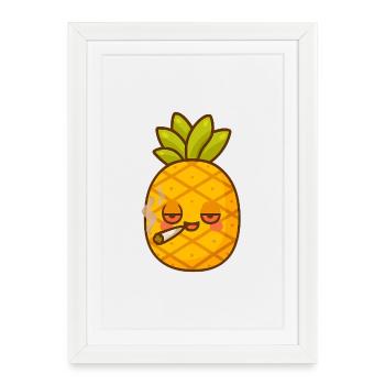 Crazy Pineapple Hazey - Framed poster (27 × 37 cm) - white - Front