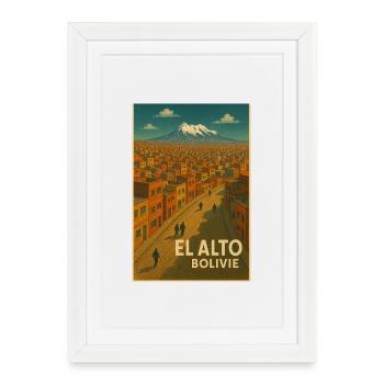 Tee shirt El Alto, Bolivie - Affiche encadrée (27 × 37 cm) - blanc - Devant