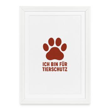 Paw Logo for Animal Welfare Statement - Framed poster (27 × 37 cm) - white - Front
