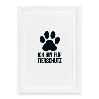 Paw print for animal welfare - Framed poster (27 × 37 cm) - white - Front