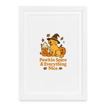 Funny Halloween Dog Lover T-Shirt | Cute Fall Pet - Framed poster (27 × 37 cm) - white - Front