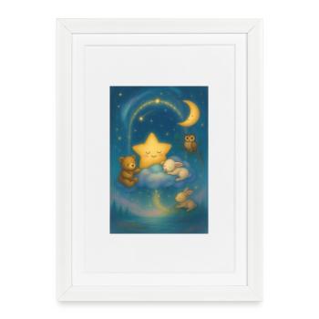 Monde des câlins Night Star - Affiche encadrée (27 × 37 cm) - blanc - Devant