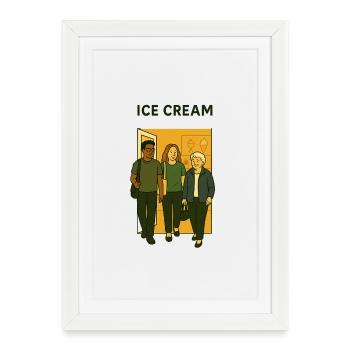 Sur la route avec mamie - Affiche encadrée (27 × 37 cm) - blanc - Devant