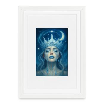 Reine de la lune glacée - Affiche encadrée (27 × 37 cm) - blanc - Devant