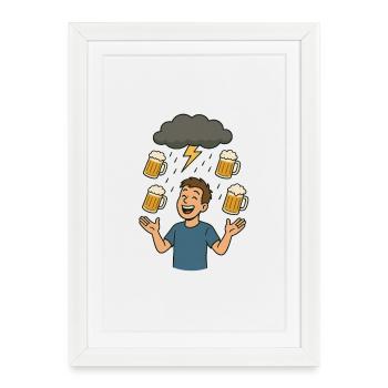 Birain shopping spree - Framed poster (27 × 37 cm) - white - Front
